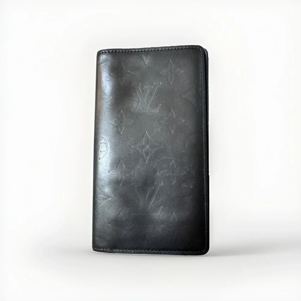 Louis Vuitton Monogram Glace Port Bié Monnaie Wallet Checkbook Cover And Atlas